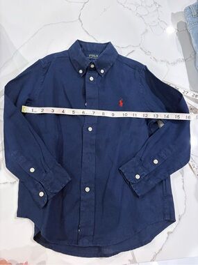 Kids Polo by Ralph Lauren Navy Button-Down Shirt with Red Pony